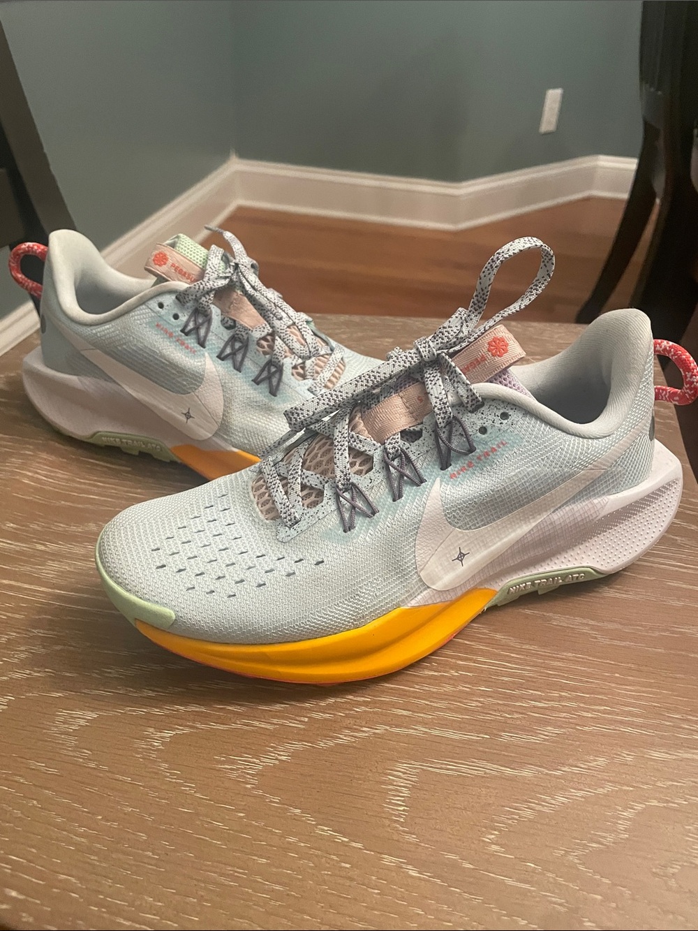 Nike Light Blue and Yellow Pegasus Trail Trainer
